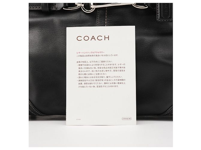 Coach Borsa Tote Hamptons in pelle liscia nera F11199 - vista 11