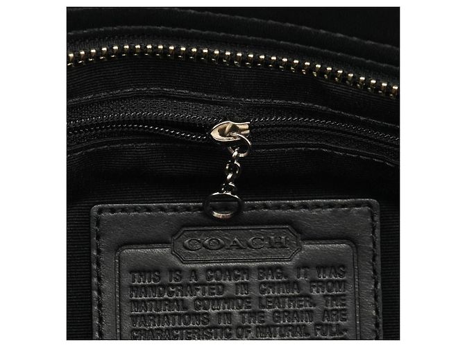 Coach Borsa Tote Hamptons in pelle liscia nera F11199 - vista 13