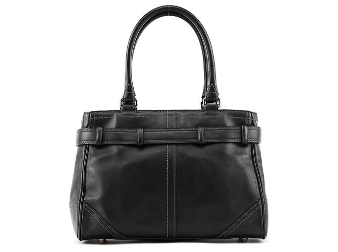 Coach Borsa Tote Hamptons in pelle liscia nera F11199 - vista 3