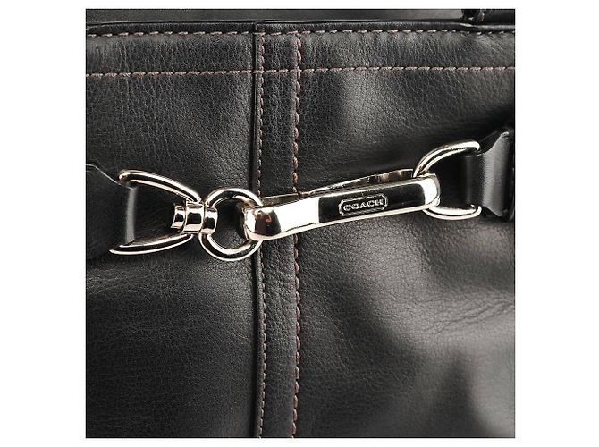 Coach Borsa Tote Hamptons in pelle liscia nera F11199 - vista 5