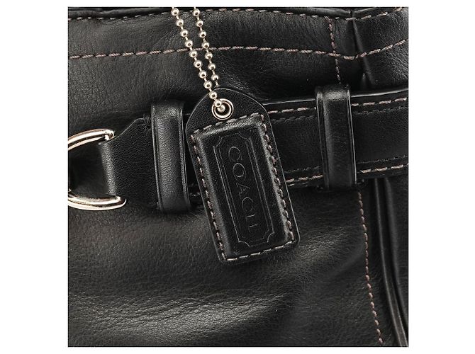 Coach Borsa Tote Hamptons in pelle liscia nera F11199 - vista 6