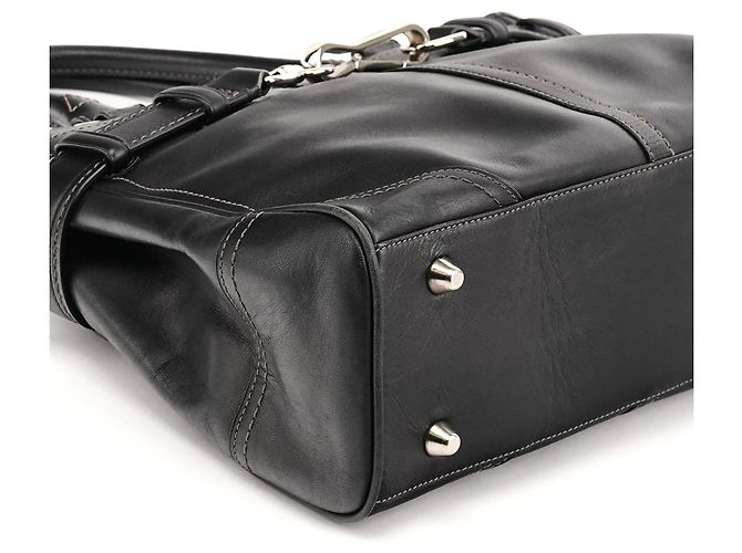 Coach Borsa Tote Hamptons in pelle liscia nera F11199 - vista 7