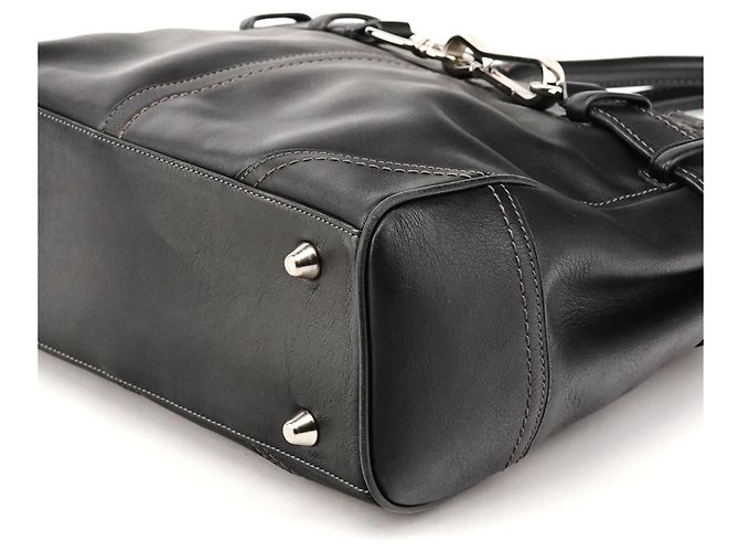 Coach Borsa Tote Hamptons in pelle liscia nera F11199 - vista 8