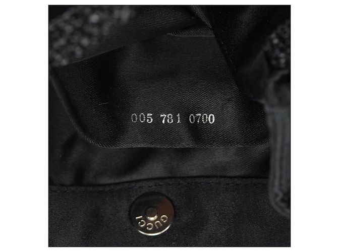 Gucci Borsa Tote in raso nero con perline - vista 11