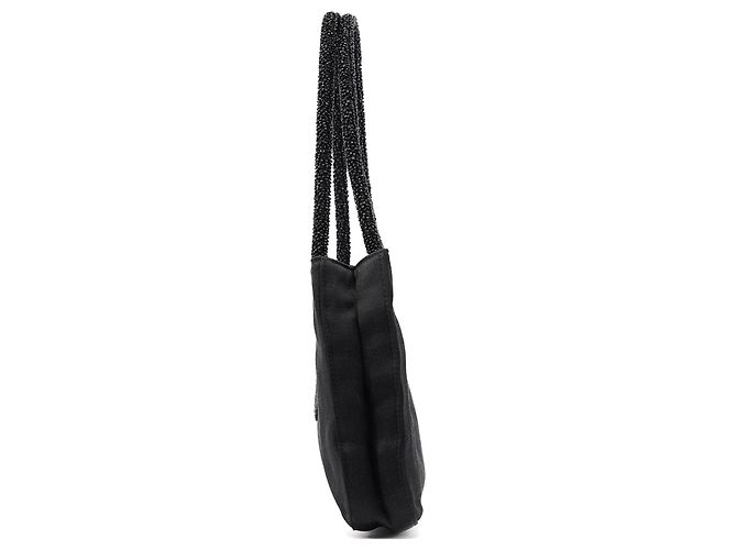 Gucci Borsa Tote in raso nero con perline - vista 2