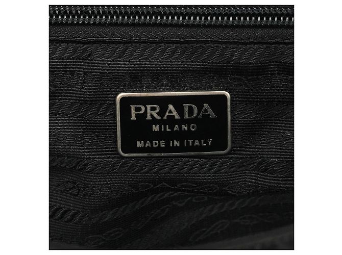 Prada Borsa Tessuto Metallo nera con manico superiore - vista 11