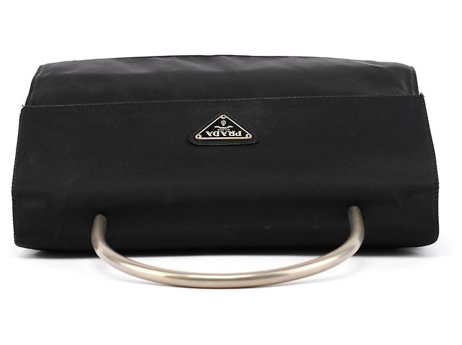 Prada Borsa Tessuto Metallo nera con manico superiore - vista 2