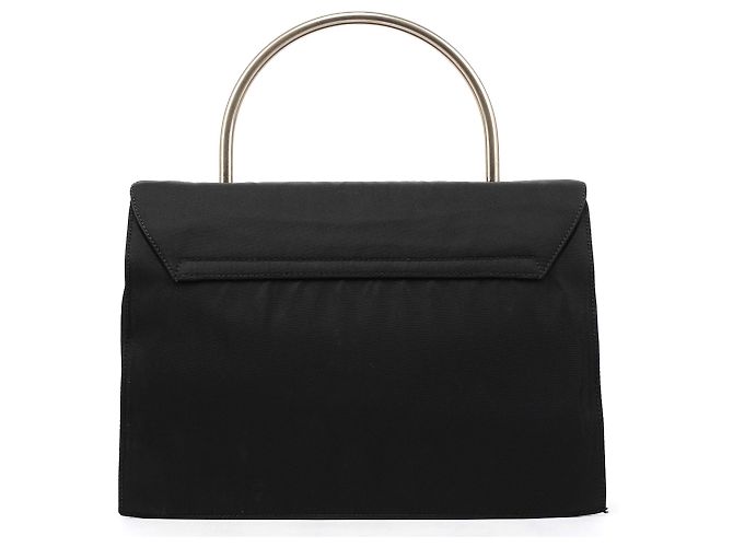 Prada Borsa Tessuto Metallo nera con manico superiore - vista 4
