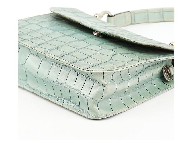 Mulberry Borsa a tracolla in pelle embossed croc Verde Salvia - vista 10