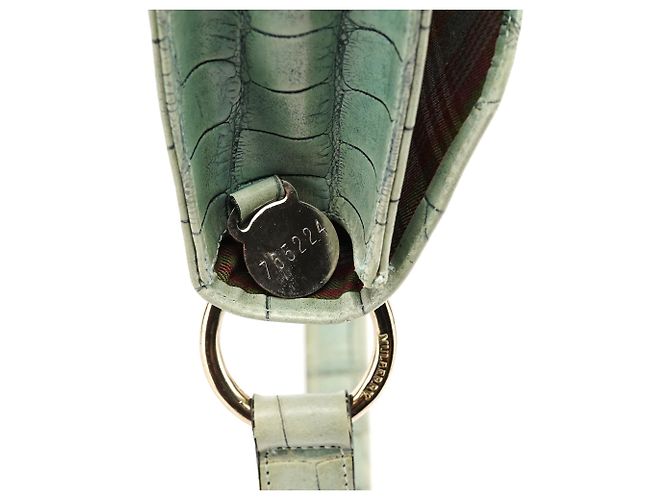 Mulberry Borsa a tracolla in pelle embossed croc Verde Salvia - vista 12