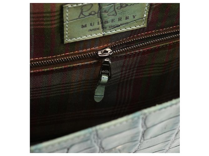 Mulberry Borsa a tracolla in pelle embossed croc Verde Salvia - vista 14