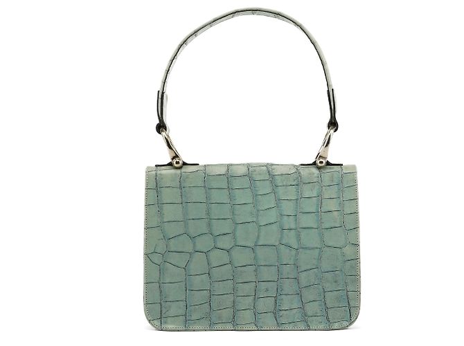 Mulberry Borsa a tracolla in pelle embossed croc Verde Salvia - vista 3