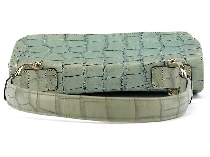 Mulberry Borsa a tracolla in pelle embossed croc Verde Salvia - vista 4