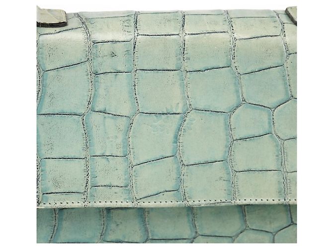 Mulberry Borsa a tracolla in pelle embossed croc Verde Salvia - vista 6