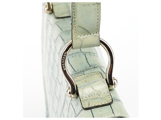 Mulberry Borsa a tracolla in pelle embossed croc Verde Salvia - vista 8