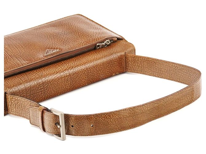 Prada Borsa a tracolla in pelle di llama marrone con fibbia anni '90 - vista 10