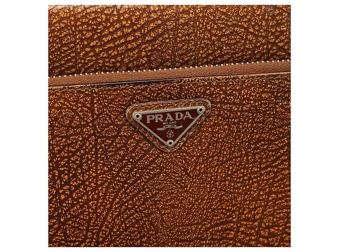 Prada Borsa a tracolla in pelle di llama marrone con fibbia anni '90 - vista 6