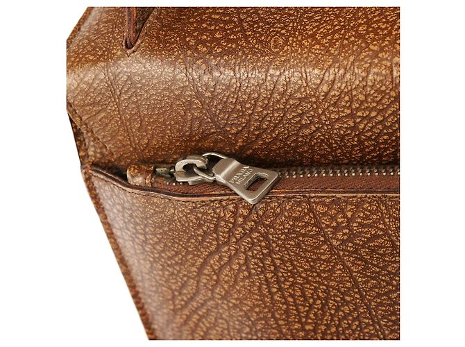 Prada Borsa a tracolla in pelle di llama marrone con fibbia anni '90 - vista 7