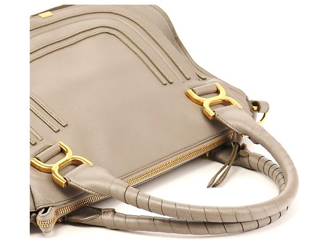 Chloé  mala Marcie 2-Way em pele granulada cinza - vista 10