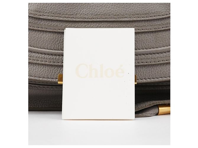 Chloé  mala Marcie 2-Way em pele granulada cinza - vista 11