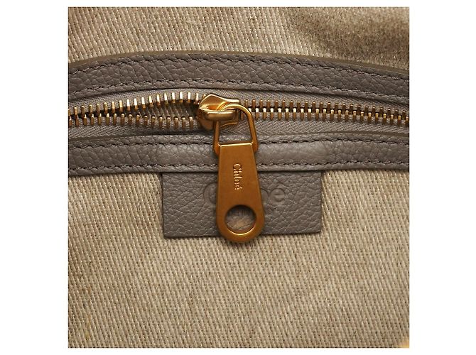 Chloé  mala Marcie 2-Way em pele granulada cinza - vista 13