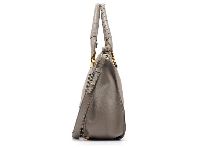 Chloé  mala Marcie 2-Way em pele granulada cinza - vista 2