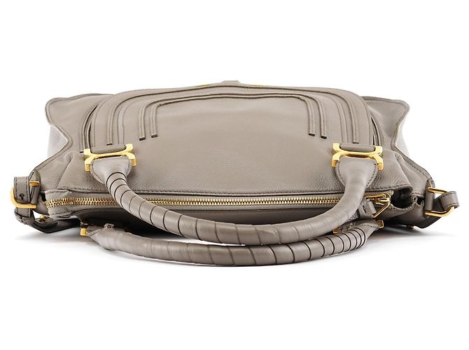 Chloé  mala Marcie 2-Way em pele granulada cinza - vista 4