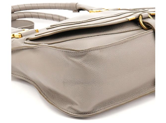 Chloé  mala Marcie 2-Way em pele granulada cinza - vista 8