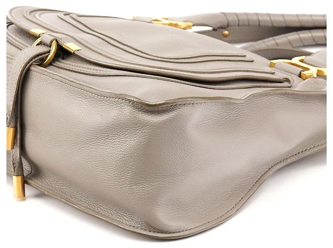 Chloé  mala Marcie 2-Way em pele granulada cinza - vista 9