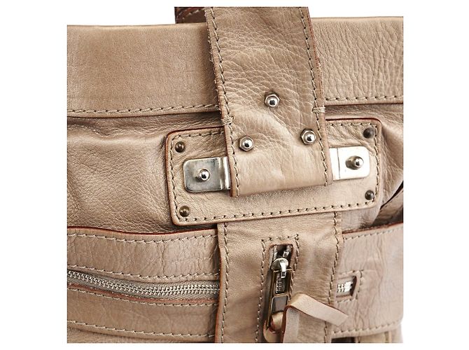 Chloé Borsa Tote Tracy in pelle metallizzata - vista 8
