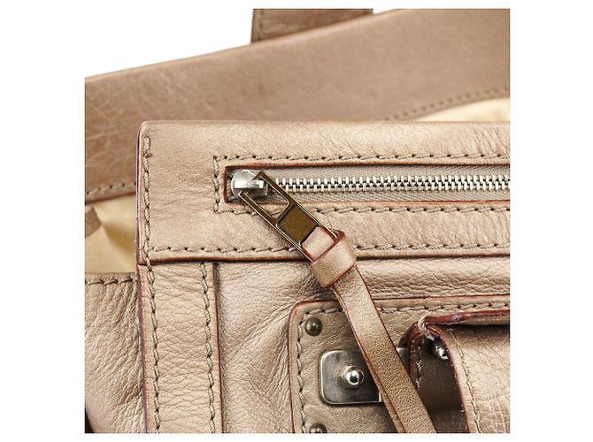 Chloé Borsa Tote Tracy in pelle metallizzata - vista 9