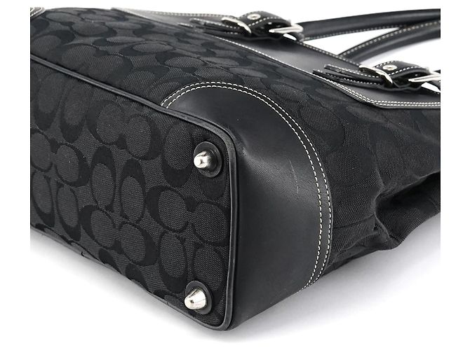 Coach Borsa Tote 6386 Black Signature Canvas - vista 12