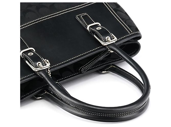 Coach Borsa Tote 6386 Black Signature Canvas - vista 13