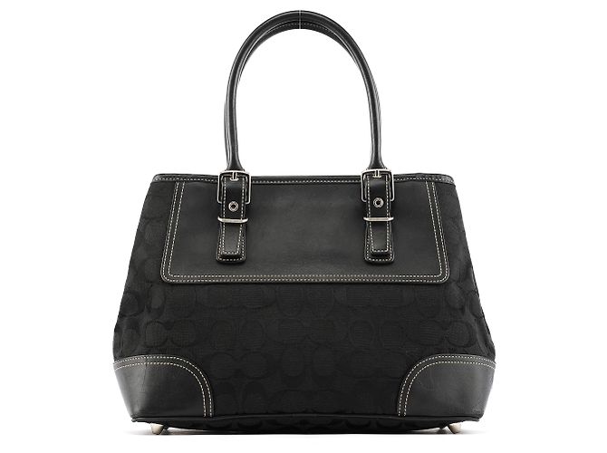 Coach Borsa Tote 6386 Black Signature Canvas - vista 3