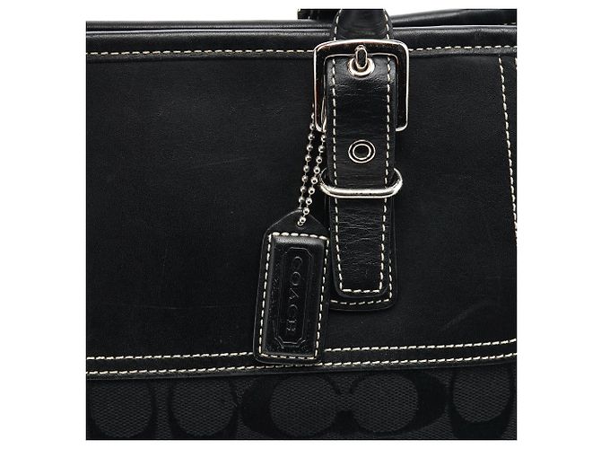 Coach Borsa Tote 6386 Black Signature Canvas - vista 6