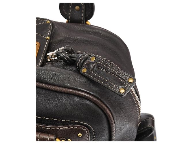 Chloé Borsa Paddington in pelle marrone scuro - vista 10