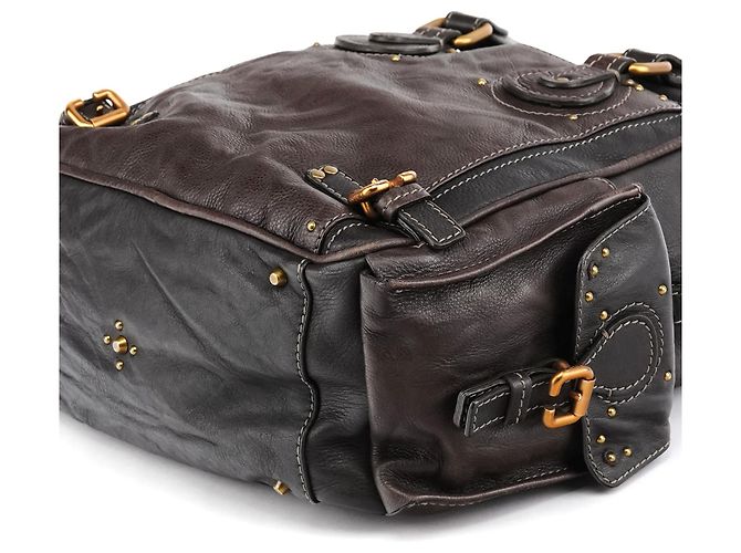 Chloé Borsa Paddington in pelle marrone scuro - vista 12