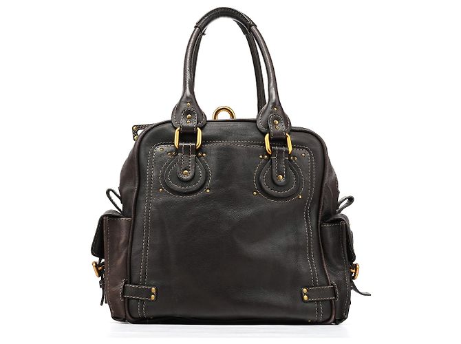 Chloé Borsa Paddington in pelle marrone scuro - vista 3