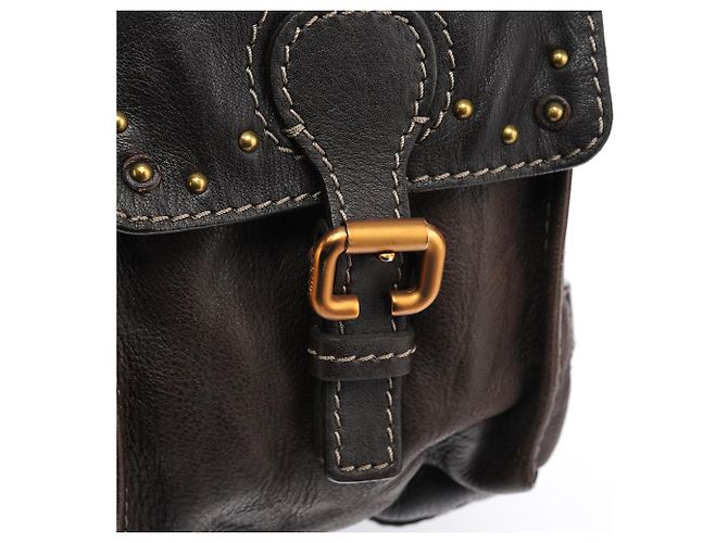 Chloé Borsa Paddington in pelle marrone scuro - vista 9