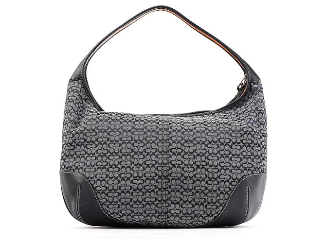 Coach Borsa a tracolla Hobo Signature 6618 Grey Black - vista 3