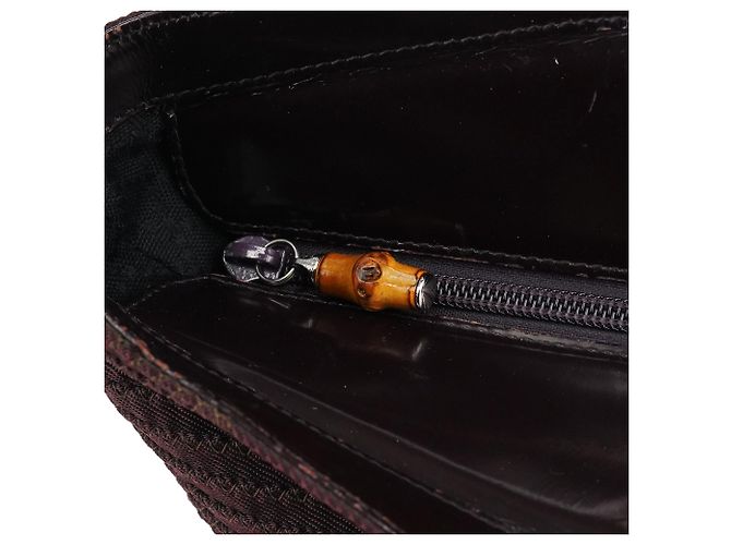 Bamboo Gucci Saco Tote 2-Way em nylon acolchoado castanho com bambu - vista 13