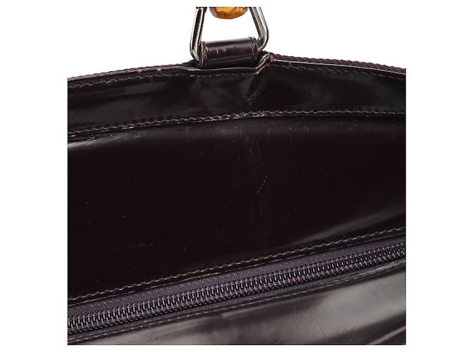 Bamboo Gucci Saco Tote 2-Way em nylon acolchoado castanho com bambu - vista 14