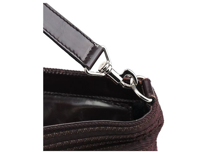 Bamboo Gucci Saco Tote 2-Way em nylon acolchoado castanho com bambu - vista 7
