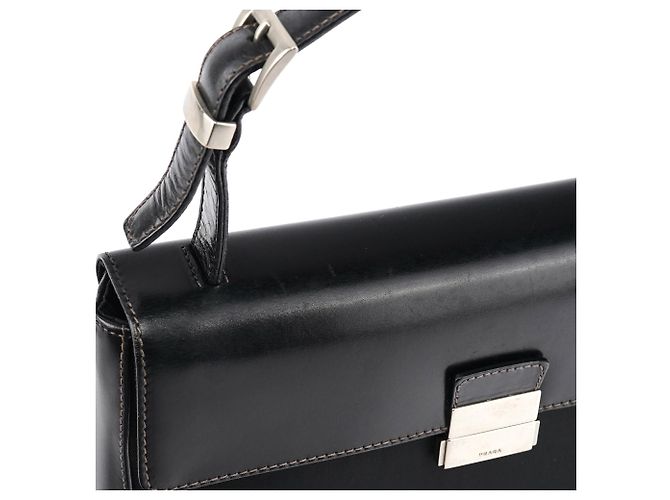 Prada Borsa con manico Tessuto Vitello nera - vista 12