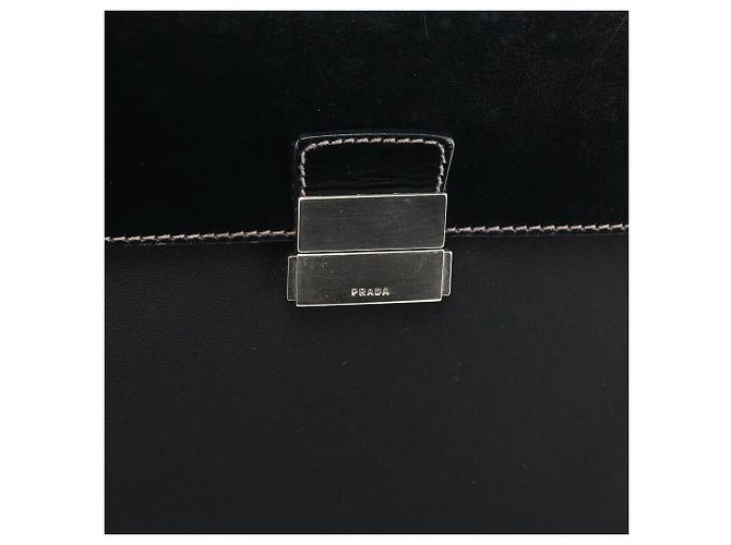 Prada Borsa con manico Tessuto Vitello nera - vista 6