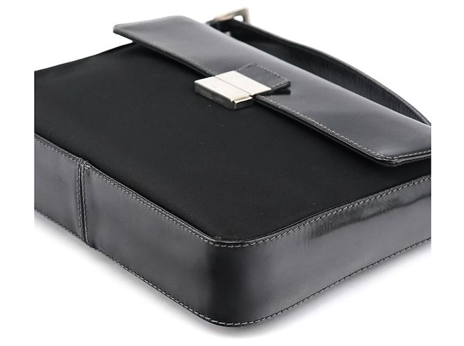 Prada Borsa con manico Tessuto Vitello nera - vista 9