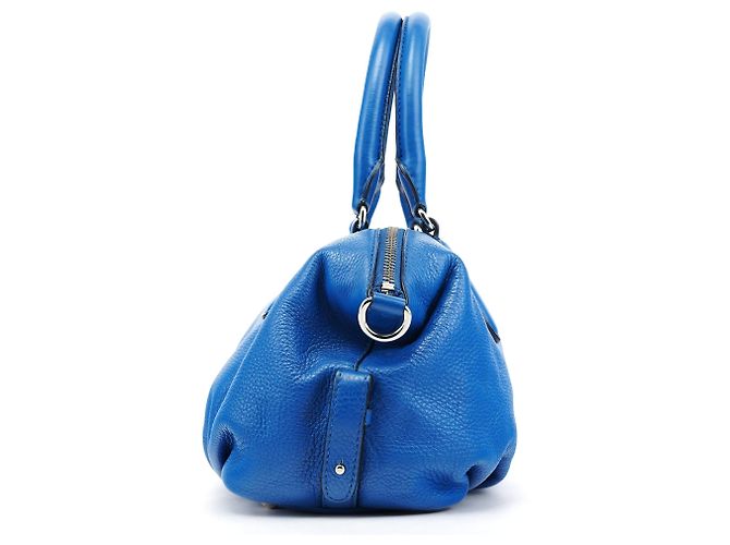 Marc by Marc Jacobs Borsa Bowling Classic Q in pelle martellata blu - vista 2