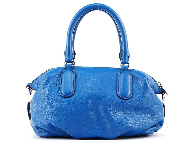 Marc by Marc Jacobs Borsa Bowling Classic Q in pelle martellata blu - vista 3