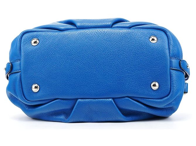 Marc by Marc Jacobs Borsa Bowling Classic Q in pelle martellata blu - vista 5