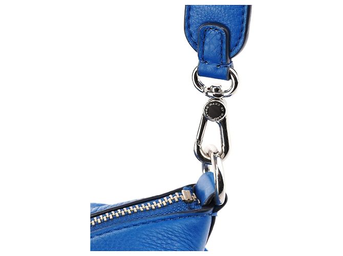 Marc by Marc Jacobs Borsa Bowling Classic Q in pelle martellata blu - vista 7